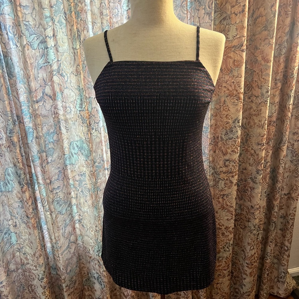 Black and Gold Strappy Dress